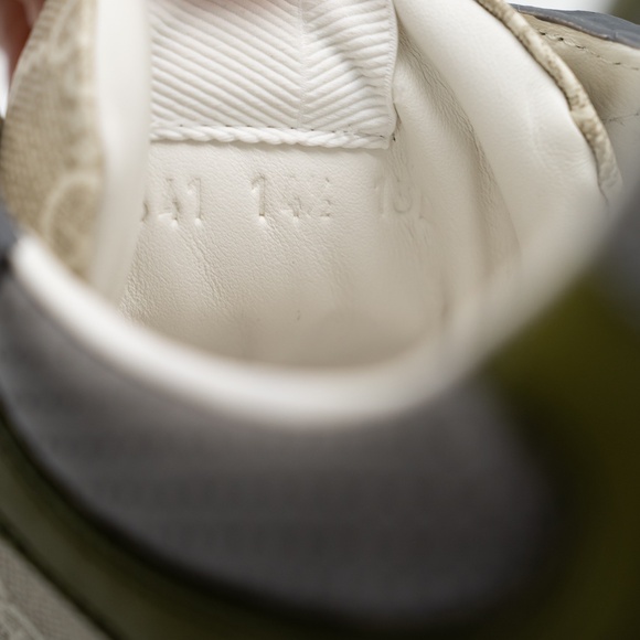 Size 14.5G 15 US Gucci GG Chunky B Sneakers Green Beige Grey GG Leather - Picture 10 of 12